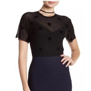 Romeo & Juliet Couture Crew Textured Mesh Blouse